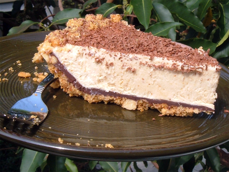 Peanut Butter Pie: Sliced with Shaved Chocolate on Top Peanut Butter Pie: Sliced with Shaved Chocolate on Top